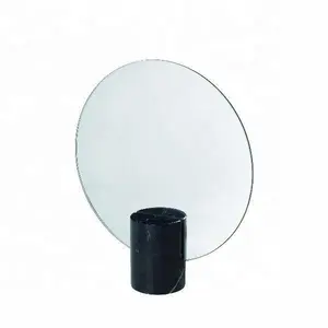 Runder Kunst dekor Schmink tisch Schmink spiegel mit schwarzem Marmorsockel