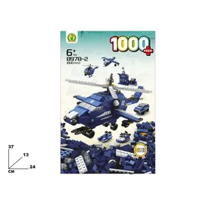 Blocs de construction d'hélicoptère 1000 pièces 6+ ans Ensemble police - Product Image 1