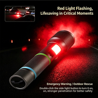 Lampe de poche LED à zoom en alliage d'aluminium, 1000+ lumens, chargement USB-C, étanche, mise au point réglable, portée du faisceau 1000M+, CRI 95