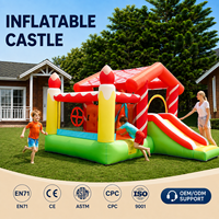 Château gonflable en stock pour jardin domestique, avec toboggan et souffleur inclus, accessoires inclus