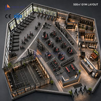 Hyrox : Solution clé en main pour équipement de salle de sport commercial, centre de fitness de 500 m², zone d'entraînement fonctionnel, musculation et cardio