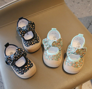 Chaussures décontractées en toile à fleurs pour filles, chaussures simples printemps-automne, chaussures de marche respirantes pour bébés de maternelle - Product Image 2