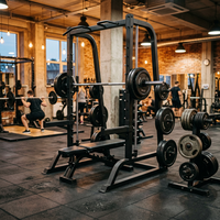 Machine Smith Basique Demi-Rack Combiné, Équipement de Fitness Commercial, Ensemble Glider pour Rack de Puissance Convergent Smith pour Salle de Sport