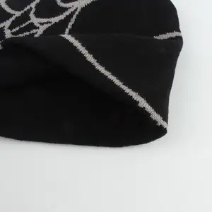 Düz özelleştirilebilir akrilik örgü kasketleri jakarlı bere şapka Toque örgü Unisex sonbahar örme kasketleri kapaklar