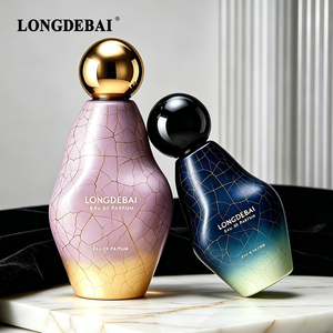 Botella de Perfume de Lujo con Certificación CE 2026, 30ml 50ml 100ml, Botella de Perfume de Vidrio Irregular con Efecto Degradado y Craquelado - Product Image 3