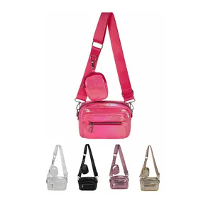 Women Multi Pochette Stylish Designer Purse Handbag 2 Size Bag Set Zipper Crossbody Bag And Coin Purse Mobile Phone Camera Bag