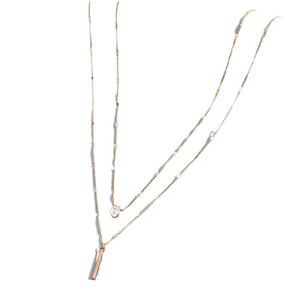 Rinhoo collane Vintage multistrato placcato oro argento impilato strass in metallo Bar goccia d'acqua ciondolo a cuore donna ragazza gioielli - Product Image 5
