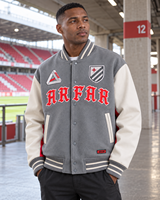 Blouson Bomber en Laine Personnalisé avec Logo Brodé pour Fournisseur, Col Montant, Style Universitaire, Idéal Streetwear