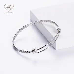 AZL Brazalete Acero Custom Jewelry Double Cords Bracelets & Bangles Inoxidable Thin Stainless Steel for Girls Gift Opp Bag Aizl