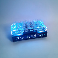 Support de présentation personnalisable en plastique pour verres à shot avec éclairage LED, rechargeable et portable, pour bar, cocktails et vin