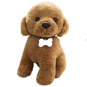 Brown Plush Sitting Teddy Dog 25cm Custom Soft Stuffed Plush Baby Toy Lovely Dog Plush Toys