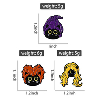 Punk bruja gato negro broche esmalte pines comedia fantasía película periféricos broches ropa solapa insignia joyería divertida regalo amigos