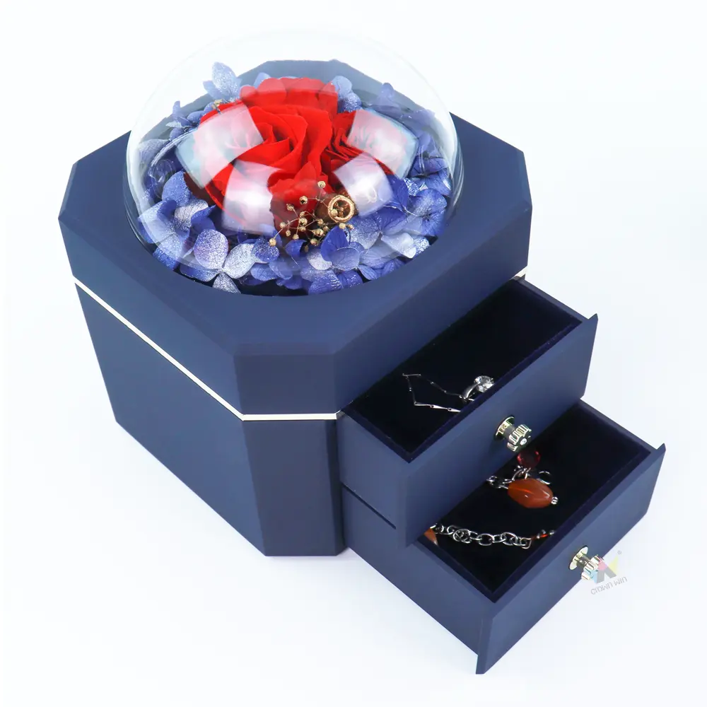 कस्टम मुद्रित अंगूठी बक्से आभूषण पैकेजिंग गुलाब मैं तुमसे प्यार करता हूँ माँ फूल बॉक्स माताओं दिन उपहार बॉक्स