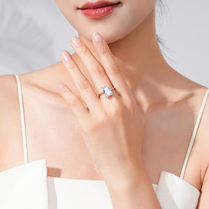 हॉट थोक 1-3ct हीरा उत्तम 925 चांदी के छल्ले महिलाओं के लिए क्लासिक क्यूबिक जिरकोनिया शादी की अंगूठी - Product Image 4