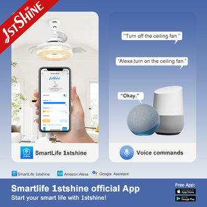 1stshine Ventilateur de plafond LED 36 pouces Chambre à coucher Économiseur d'espace Ventilateur de plafond blanc avec lumière et télécommande - Product Image 6