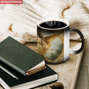 Taza Mágica Personalizada con Diseño de Pareja, Negra Esmerilada, 11 oz, Cerámica, Sensible al Calor - Product Image 3