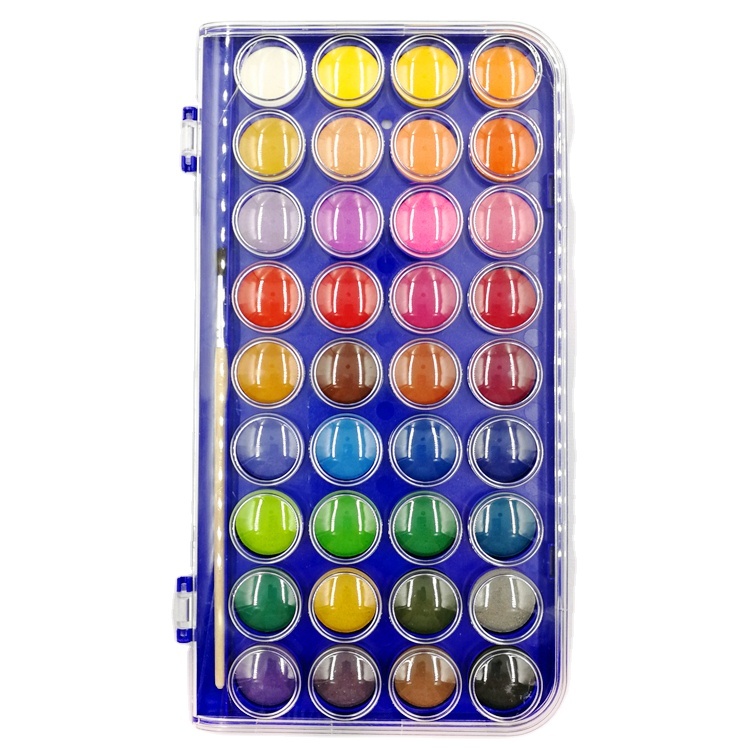 Factory Manufacture Various 48 Colors Superior Solid Watercolor Art Paint Set for Kids with Non-toxic Pigment