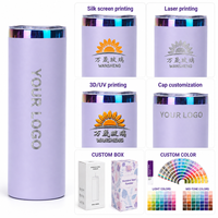 Nouveau gobelet isotherme personnalisé de 20 oz en acier inoxydable 304 plaqué or arc-en-ciel, droit et fin, avec couvercle, idéal pour les cadeaux ou la voiture