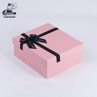 Kotak Kemasan Hadiah Karton Magnetik Pink dengan Logo Kustom, Pita, Bunga, Buket, Fitur Aseptik untuk Hadiah Lilin
