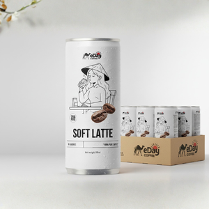 Boissons au café au lait 250 ml en conserve, café eDay prêt à boire, café instantané, boissons énergisantes, fabrication OEM, étiquette privée, provenance du Vietnam - Product Image 1