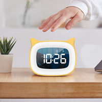 Réveil numérique de bureau lampe de nuit table mignonne enfants sommeil machine sonore lumières réveil