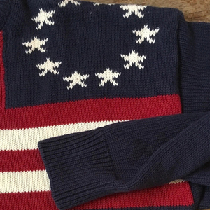 OEM ODM Custom Logo Mens American <strong>UK</strong> Flag Jacquard Knitted Standard <strong>Wool</strong> Sweater Crew Neck Long Sleeve Autumn Casual Pullover - Product Image 6
