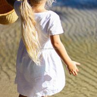 Robe d'été pour bébé fille à manches courtes en coton avec nœud papillon, robe douce pour bébé, robes tendance pour bébé fille