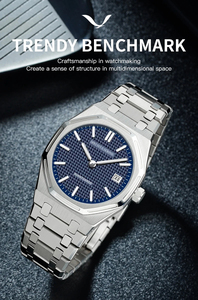Japan VX3K Quarz-Armbanduhr für Herren, leuchtendes Saphirglas, ultradünne Edelstahl-Saphirglas-Uhr - Product Image 2