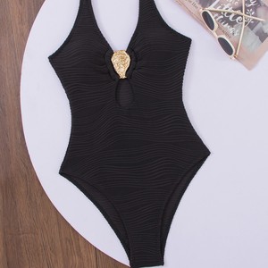 Women's Slimming Black One Piece Swimsuit <b>Conservative</b> Bikini New Style Beach Pool Swimwear - Product Image 3