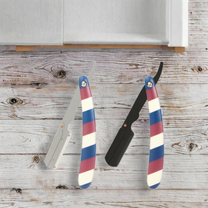 Rasoir manuel en acier inoxydable avec manche en plastique, brosse à barbe en crin de cheval, outil de toilettage pour le rasage du visage des hommes - Product Image 3