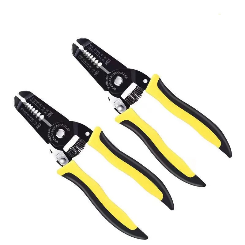 Wholesale Multi-functional Electrician Wire Stripper Cable Wire Cutting Pliers Metric Measurement System Serrated For Crimping