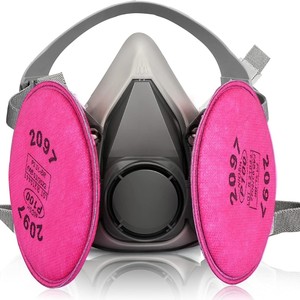 Masque à gaz complet avec <span class=keywords><strong>filtre</strong></span> à cartouche 2097 anti-poussière et particules d'huile pour la sécurité au travail industriel, respirateur - Product Image 1
