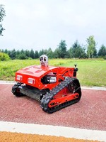 Robot tondeuse à gazon télécommandé tout-terrain, petit robot désherbeur pour vergers, prix usine, moteur à engrenages quatre temps