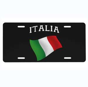 Placa de Matrícula Personalizada de Alta Calidad con Logotipo, Placa de Matrícula Delantera para Automóvil con Bandera Italiana, Placa de Matrícula de Aluminio Novedosa - Product Image 5