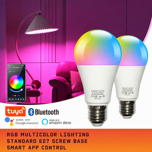 หลอดไฟ LED อัจฉริยะ ขั้ว E27 ควบคุมผ่านมือถือ เปลี่ยนสีได้ RGBCW ปรับแสงบรรยากาศได้ รุ่น A19 ทรงกลม ลายกราฟฟิตี - Product Image 1