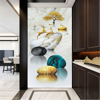 Carrelage mural composite UV imprimé en 3D de luxe, aspect marbre et béton, résistant aux intempéries et aux rayures, pour villas, centres commerciaux et façades intérieures