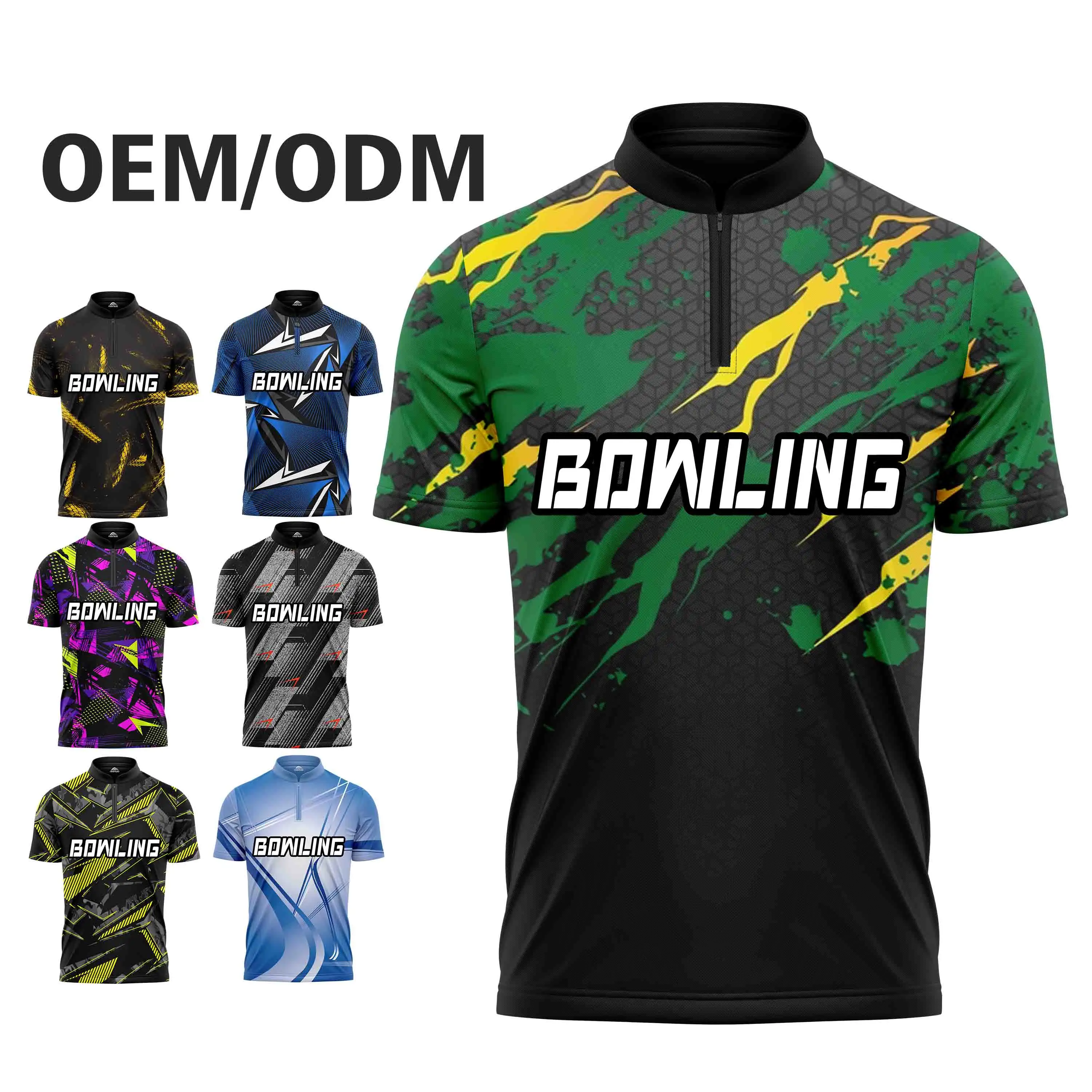 Breathable Unisex Bowling Jersey Thăng Hoa Mô Hình Tùy Chỉnh Bowling Áo Sơ Mi Cho Câu Lạc Bộ