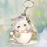 Nouveau porte-clés tendance en acrylique imprimé UV Game Impact, pendentif décoratif populaire pour sac à dos Nahida Keqing Hu Tao