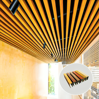 Système de plafonds suspendus décoratifs en métal à lamelles en aluminium extensibles coupe-vent à effet bois