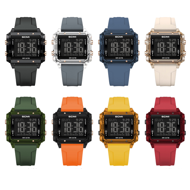 Custom Logo Waterproof Digital Sports Watch with Alarm Clock Sports Outdoor Multifunctional Stopwatch Electronic Wristwatches