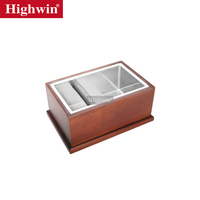 HIGHWIN Poubelle en acier inoxydable personnalisée pour café expresso Barista Knock Box Poubelle avec barre en caoutchouc