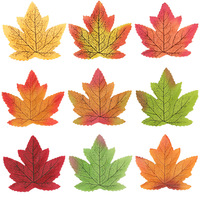 1 paquet de 50 feuilles d'érable artificielles Décoration d'Halloween Simulation de feuilles d'érable de couleur d'automne Feuilles en plastique