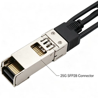 Kabel DAC 25G SFP28 ke 25G SFP28 untuk Koneksi Tembaga Pasif Uplink Server ke Switch Pusat Data 1m 2m 3m 5m
