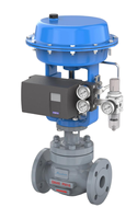 Vanne de régulation de débit pneumatique avec positionneur proportionnel 4-20 mA pour le contrôle de la température de l'huile thermique industrielle, du vapeur et de l'eau