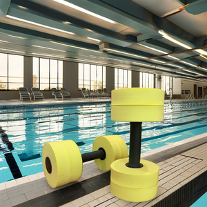 Unisex Water Floating <b>Dumbbell</b> and Barbell Set with Anti-Slip EVA for Aqua Fitness and Swim Training - Product Image 1