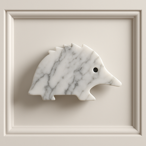 Maniglia per cassetto a forma di <span class=keywords><strong>riccio</strong></span> in marmo <span class=keywords><strong>bianco</strong></span> Nanwei, moderna, ecologica e resistente, per armadi, cassettiere e comodini - Product Image 1