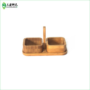 Caja para Frutos Secos y Aperitivos con Asa de Bambú, Plato Creativo Multifuncional con Compartimentos para Frutas, Plato para la Cena, Plato de Almacenamiento - Product Image 1