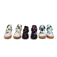 Chaussures antidérapantes pour animaux de compagnie en similicuir avec doublure en polaire pour petits chiens, bottines pour animaux de compagnie