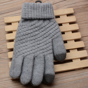 Mitaines tricotées chaudes d'hiver pour femmes et hommes, en polaire épaisse, à motif ananas, compatibles écran tactile - Product Image 4