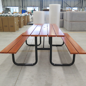 Ensemble Table et Bancs de Repas d'Extérieur Design Moderne pour <span class=keywords><strong>Restaurant</strong></span>, Tables de Pique-nique Commerciales Extérieures - Product Image 3